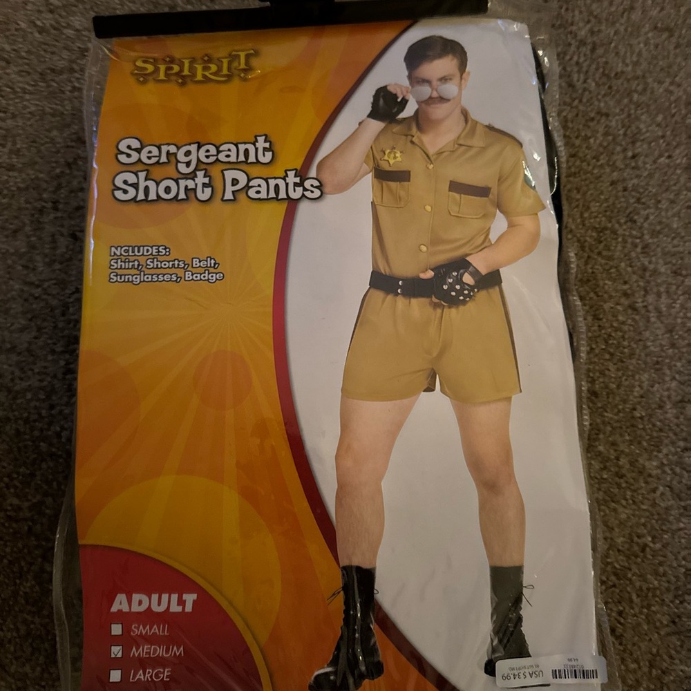 Spirit Men's Tan Sergeant Short Pants Costume